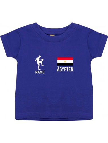 Kinder T-Shirt Fussballshirt Ägypten mit Ihrem Wunschnamen bedruckt, lila, 0-6 Monate