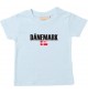 Baby Kids T-Shirt Fußball Ländershirt Dänemark, hellblau, 0-6 Monate