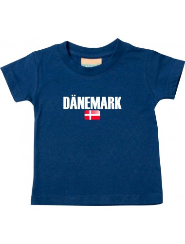 Baby Kids T-Shirt Fußball Ländershirt Dänemark, navy, 0-6 Monate