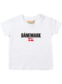 Baby Kids T-Shirt Fußball Ländershirt Dänemark, weiss, 0-6 Monate