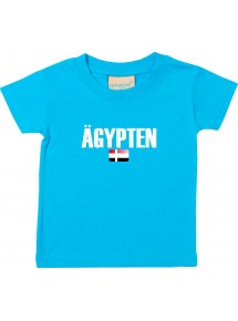 Baby Kids T-Shirt Fußball Ländershirt Ägypten, tuerkis, 0-6 Monate