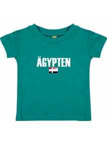 Baby Kids T-Shirt Fußball Ländershirt Ägypten, jade, 0-6 Monate
