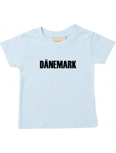 Baby Kids T-Shirt Fußball Ländershirt Dänemark, hellblau, 0-6 Monate
