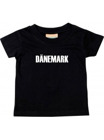 Baby Kids T-Shirt Fußball Ländershirt Dänemark, schwarz, 0-6 Monate