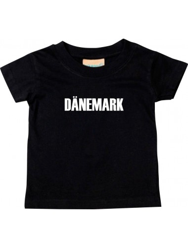 Baby Kids T-Shirt Fußball Ländershirt Dänemark, schwarz, 0-6 Monate