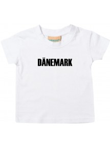 Baby Kids T-Shirt Fußball Ländershirt Dänemark, weiss, 0-6 Monate