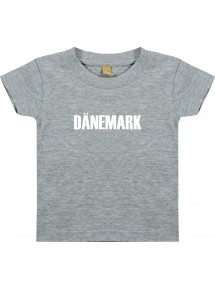 Baby Kids T-Shirt Fußball Ländershirt Dänemark, grau, 0-6 Monate