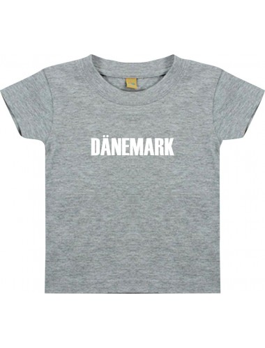 Baby Kids T-Shirt Fußball Ländershirt Dänemark, grau, 0-6 Monate
