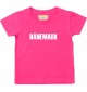 Baby Kids T-Shirt Fußball Ländershirt Dänemark, pink, 0-6 Monate