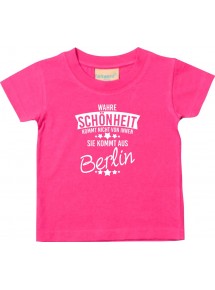 Kinder T-Shirt  Wahre Schönheit kommt aus Berlin pink, 0-6 Monate