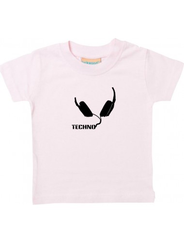 Kinder T-Shirt Techno Musik Kopfhörer Headphone Music Club Kult Club Kult, rosa, 0-6 Monate