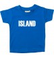 Baby Kids T-Shirt Fußball Ländershirt Island, royal, 0-6 Monate