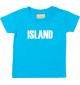 Baby Kids T-Shirt Fußball Ländershirt Island, tuerkis, 0-6 Monate