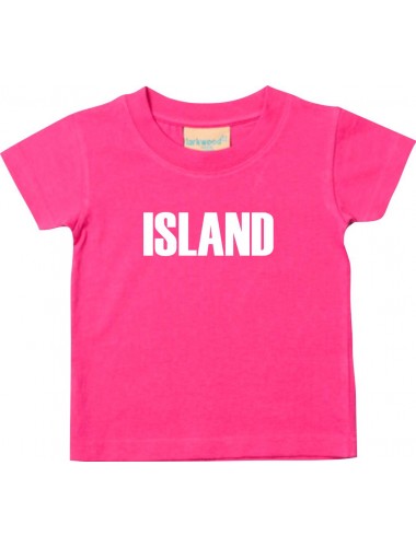 Baby Kids T-Shirt Fußball Ländershirt Island, pink, 0-6 Monate
