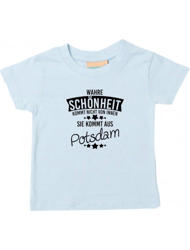 Kinder T-Shirt  Wahre Schönheit kommt aus Potsdam hellblau, 0-6 Monate