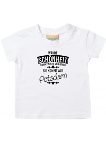 Kinder T-Shirt  Wahre Schönheit kommt aus Potsdam weiss, 0-6 Monate