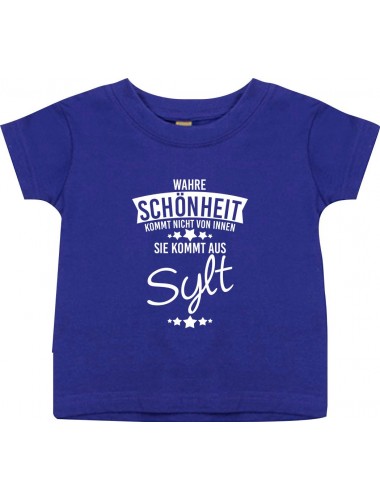 Kinder T-Shirt  Wahre Schönheit kommt aus Sylt lila, 0-6 Monate