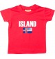 Baby Kids T-Shirt Fußball Ländershirt Island, rot, 0-6 Monate