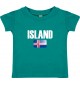 Baby Kids T-Shirt Fußball Ländershirt Island, jade, 0-6 Monate