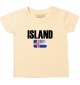 Baby Kids T-Shirt Fußball Ländershirt Island, hellgelb, 0-6 Monate