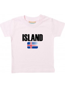 Baby Kids T-Shirt Fußball Ländershirt Island, rosa, 0-6 Monate