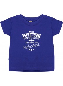 Kinder T-Shirt  Wahre Schönheit kommt aus Helgoland lila, 0-6 Monate