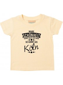 Kinder T-Shirt  Wahre Schönheit kommt aus Köln hellgelb, 0-6 Monate