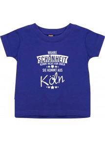 Kinder T-Shirt  Wahre Schönheit kommt aus Köln lila, 0-6 Monate