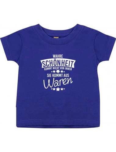 Kinder T-Shirt  Wahre Schönheit kommt aus Waren lila, 0-6 Monate