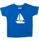 Süßes Kinder T-Shirt Segelboot, Jolle, Skipper, Kapitän, royal, 0-6 Monate