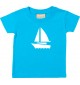 Süßes Kinder T-Shirt Segelboot, Jolle, Skipper, Kapitän, türkis, 0-6 Monate