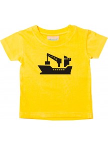 Süßes Kinder T-Shirt Frachter, Seefahrt, Übersee, Skipper, Kapitän, gelb, 0-6 Monate