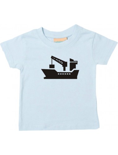 Süßes Kinder T-Shirt Frachter, Seefahrt, Übersee, Skipper, Kapitän, hellblau, 0-6 Monate