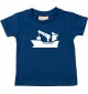 Süßes Kinder T-Shirt Frachter, Seefahrt, Übersee, Skipper, Kapitän, navy, 0-6 Monate