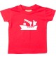 Süßes Kinder T-Shirt Frachter, Seefahrt, Übersee, Skipper, Kapitän, rot, 0-6 Monate