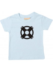 Süßes Kinder T-Shirt Bootssteuer, Boot, Skipper, Kapitän, hellblau, 0-6 Monate