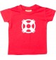 Süßes Kinder T-Shirt Bootssteuer, Boot, Skipper, Kapitän, rot, 0-6 Monate