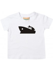 Süßes Kinder T-Shirt Yacht, Boot, Skipper, Kapitän, weiß, 0-6 Monate