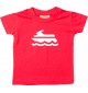 Süßes Kinder T-Shirt Jetski, Boot, Skipper, Kapitän, rot, 0-6 Monate