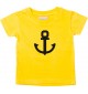 Süßes Kinder T-Shirt Anker Boot Skipper Kapitän, gelb, 0-6 Monate