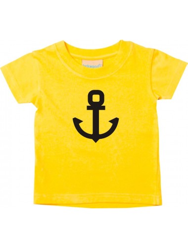 Süßes Kinder T-Shirt Anker Boot Skipper Kapitän, gelb, 0-6 Monate