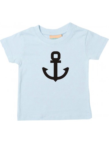Süßes Kinder T-Shirt Anker Boot Skipper Kapitän, hellblau, 0-6 Monate