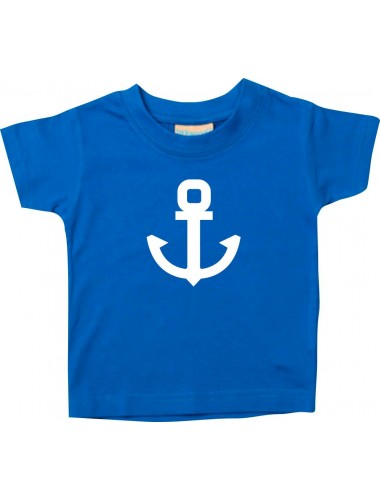 Süßes Kinder T-Shirt Anker Boot Skipper Kapitän, royal, 0-6 Monate