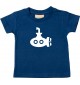 Süßes Kinder T-Shirt U-Boot, Tauchboot, Kapitän, navy, 0-6 Monate