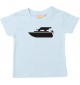 Süßes Kinder T-Shirt Motorboot, Yacht, Boot, Skipper, Kapitän, hellblau, 0-6 Monate