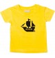Süßes Kinder T-Shirt Winkingerschiff, Boot, Skipper, Kapitän, gelb, 0-6 Monate