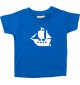 Süßes Kinder T-Shirt Winkingerschiff, Boot, Skipper, Kapitän, royal, 0-6 Monate