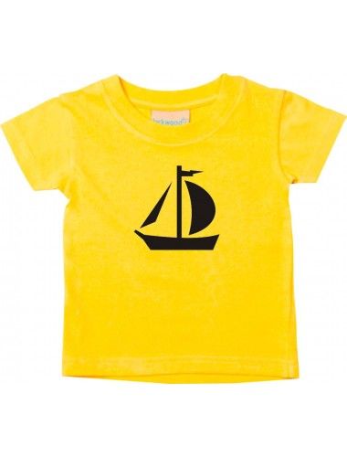 Süßes Kinder T-Shirt Segeljolle, Jolle, Skipper, Kapitän, gelb, 0-6 Monate