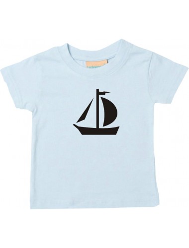 Süßes Kinder T-Shirt Segeljolle, Jolle, Skipper, Kapitän, hellblau, 0-6 Monate