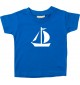 Süßes Kinder T-Shirt Segeljolle, Jolle, Skipper, Kapitän, royal, 0-6 Monate